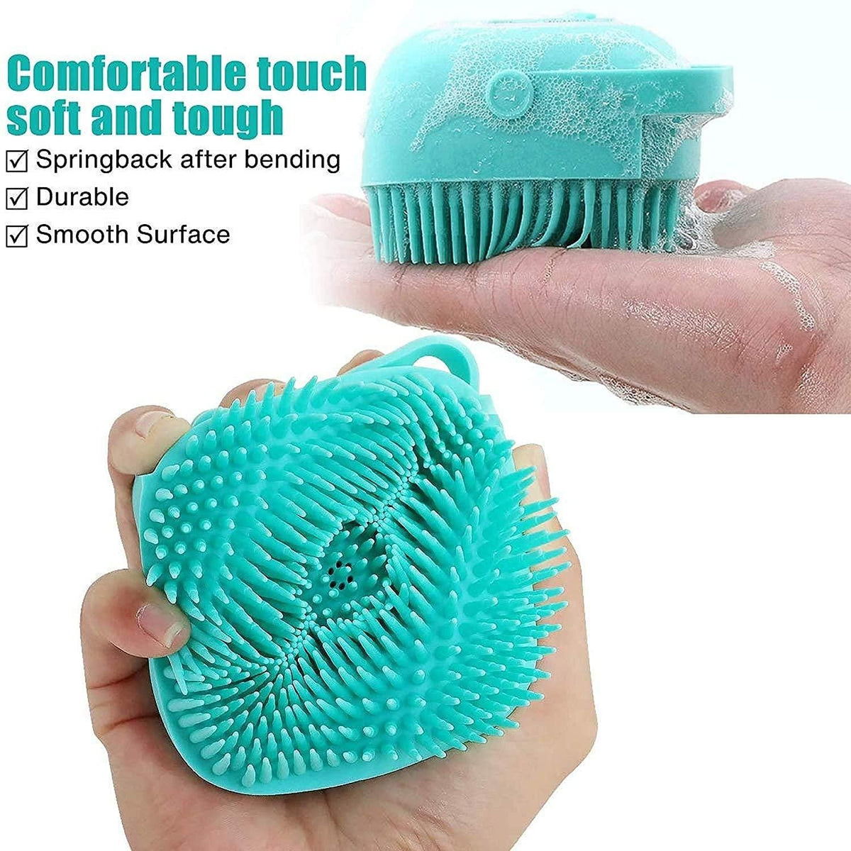 Soft Silicone Bath & Body Scrubber with Hanging Hook