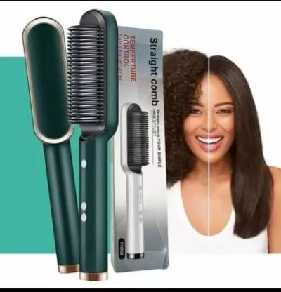 Hair Straightener Brush with 5 Temperature Settings (Multicolour)