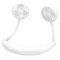 Portable Neckband Fan with Light – USB Rechargeable (White)