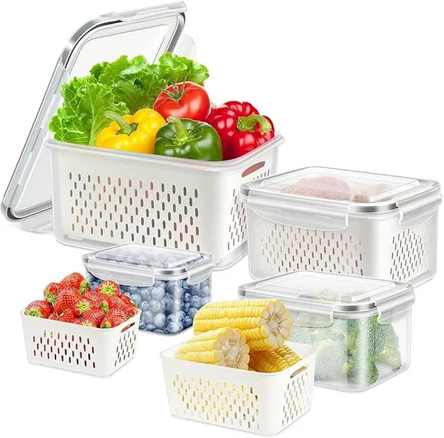 Airtight Fridge Storage Containers – Pack of 4
