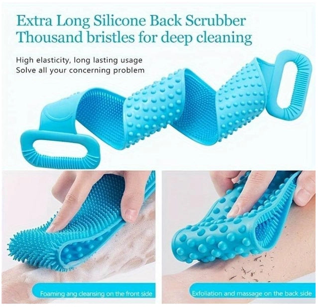 Double-Sided Silicone Bath Scrubber (Pack of 1)
