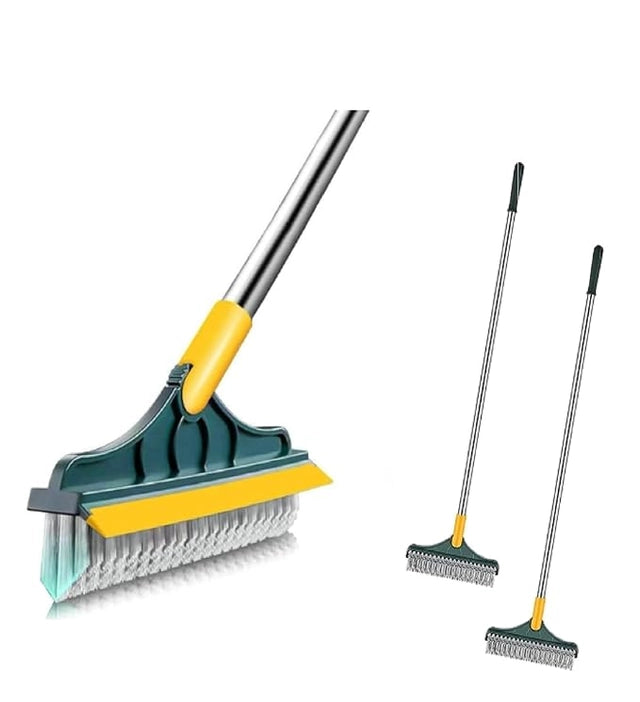2-in-1 Floor Scrub Cleaning Brush & Wiper (Pack of 2)
