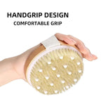 Wooden Bath Brush with Soft Mesh Back Scrubber