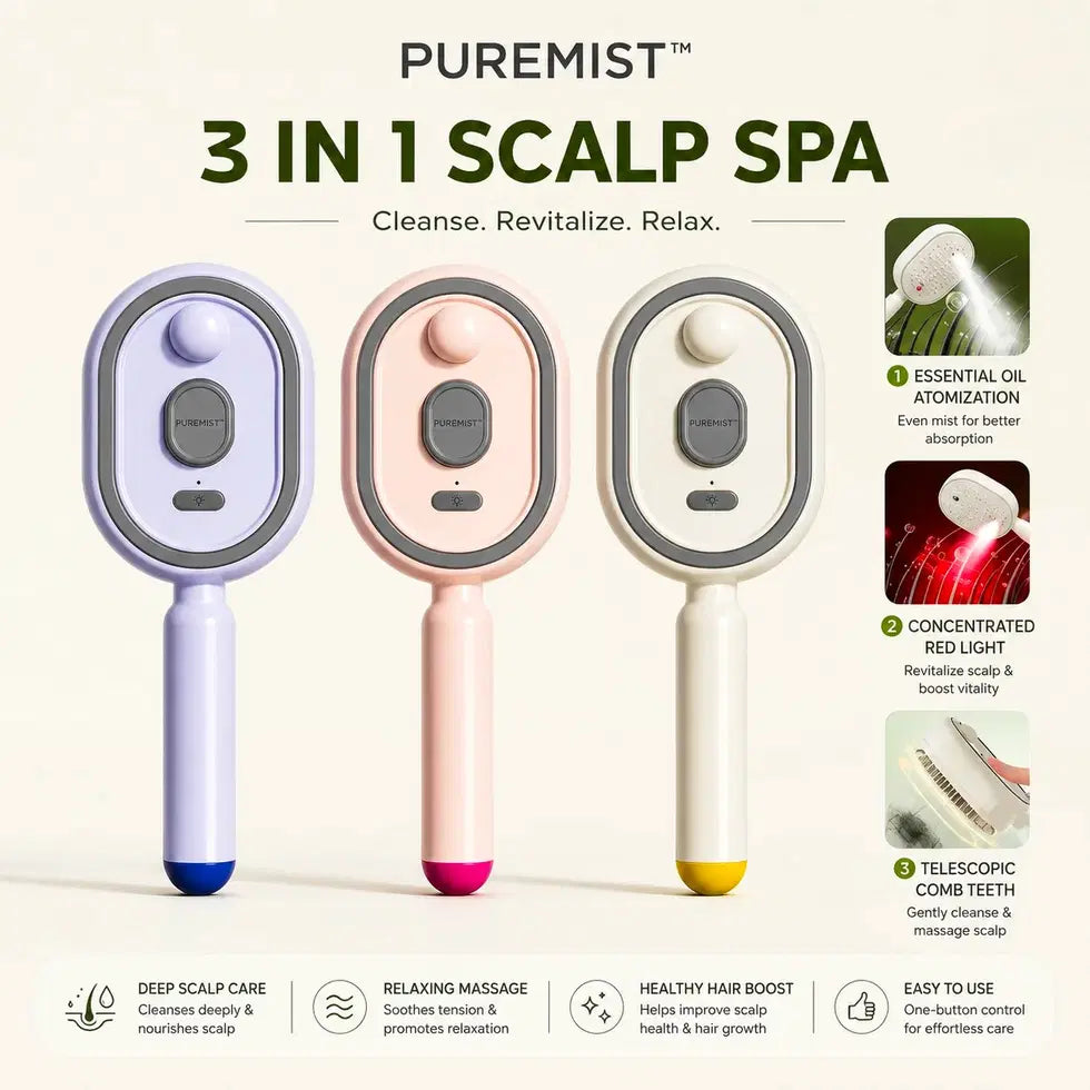3-in-1 Rechargeable Scalp Spa Hair Spray Comb (Pack of 1)