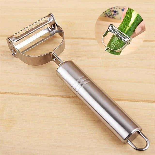 2-in-1 Stainless Steel Julienne Vegetable Peeler