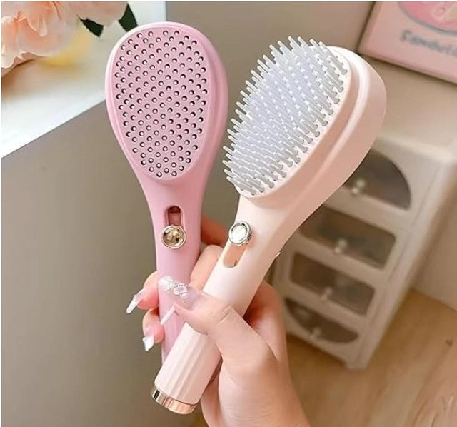 2-in-1 Self-Cleaning Hairbrush & Comb (Pack of 1)