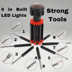 8-in-1 Screwdriver Set with Built-in Worklight