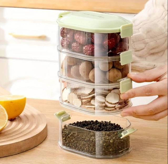 4-Layer Transparent Spice Storage Box
