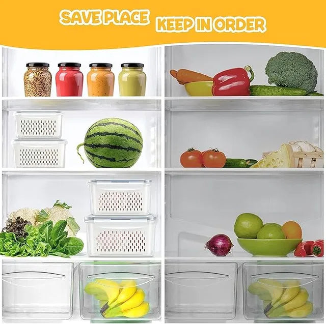 Airtight Fridge Storage Containers – Pack of 4