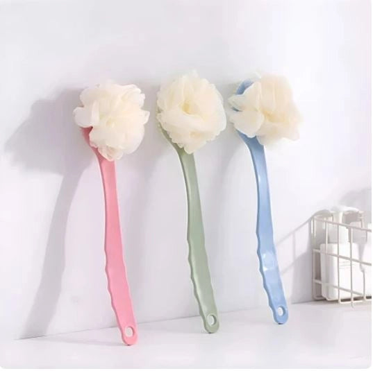 Long-Handle Body Bath Brush with Loofah (Pack of 2)