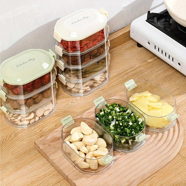 4-Layer Transparent Spice Storage Box