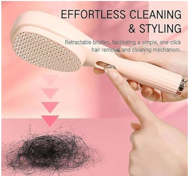 2-in-1 Self-Cleaning Hairbrush & Comb (Pack of 1)