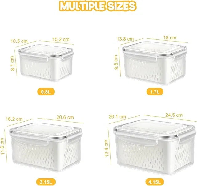 Airtight Fridge Storage Containers – Pack of 4