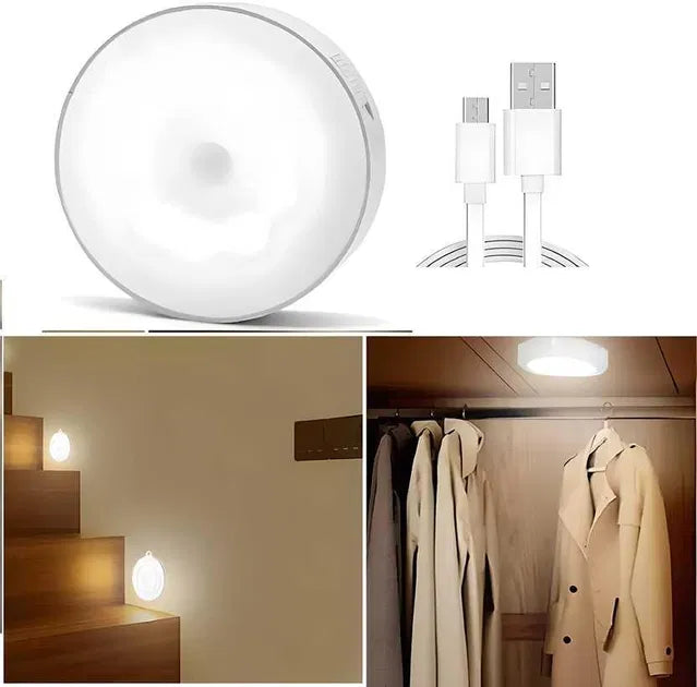 Motion Sensor LED Night Light – USB Rechargeable (Pack of 2)