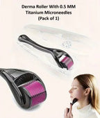 Derma Roller with 0.5 mm Titanium Microneedles (Pack of 1)